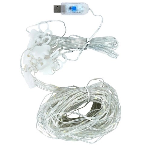 Kurtyna Świetlna 300 led 3 m ORION z Pilotem Zimna Barwa usb