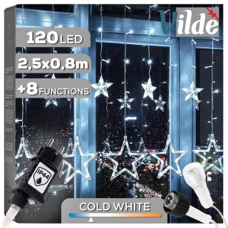 Kurtyna Świetlna Zewnętrzna 120 led 2,5 m ORION Gwiazdki ip44