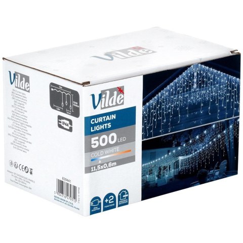 Kurtyna Świetlna Zewnętrzna 500 led 11,5 m ORION Zimna Barwa ip44