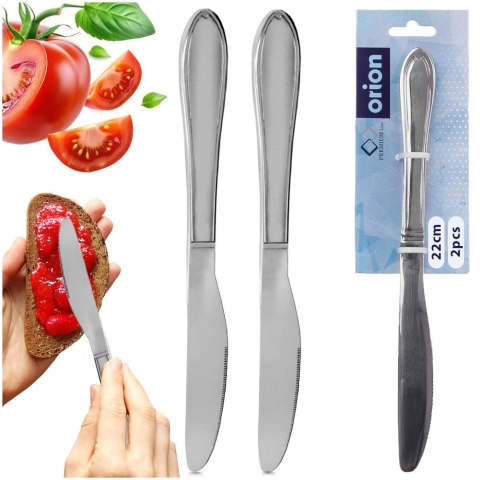 Noże Stołowe Conic 22 cm Stal Nierdzewna 2 szt. do Zmywarki Solidne ORION