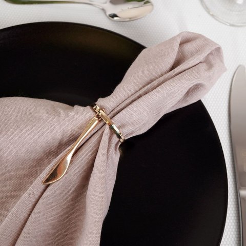 Obrączki na Serwetki 4 szt. Metalowe Złote Sztućce Solidne Trwałe VILDE