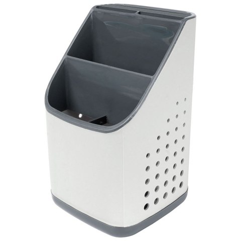 Ociekacz na Sztućce 14 x 14 x 23 cm Tworzywo Szare z Podstawką VILDE