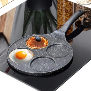 Patelnia Granitowa do Jajek Placków Gaz Indukcja 4 Otwory ORION 26 cm