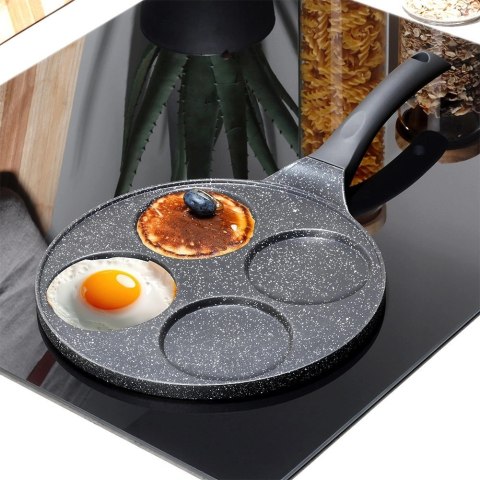 Patelnia Granitowa do Jajek Placków Gaz Indukcja 4 Otwory ORION 26 cm