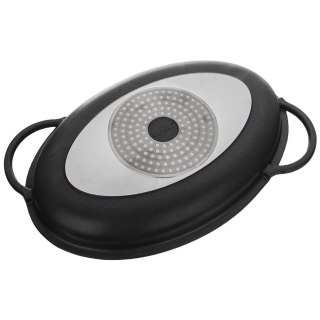 Patelnia Grillowa Granitowa 43 x 28 x 6 cm ORION z Dozownikiem Pokrywa