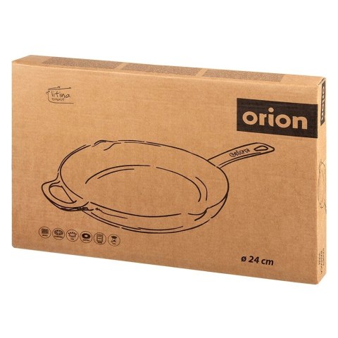 Patelnia Żeliwna Emaliowana 24 cm ORION Litina do Indukcji i Piekarnika