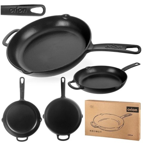 Patelnia Żeliwna do Smażenia Pieczenia Duszenia Emaliowana ORION 28 cm