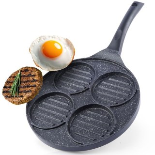 Patelnia do Burgerów Jajek Granitowa Grillowa 4 Otwory ORION 26,5 cm