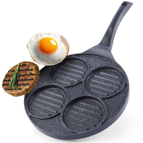 Patelnia do Burgerów Jajek Granitowa Grillowa 4 Otwory ORION 26,5 cm