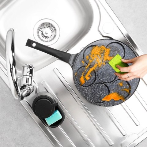 Patelnia do Jajek Granitowa 7 Otworów 26 cm VILDE Black Line Buzie Indukcja