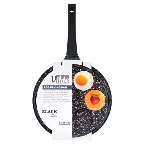Patelnia do Jajek Granitowa 7 Otworów 26 cm VILDE Black Line Soft Touch