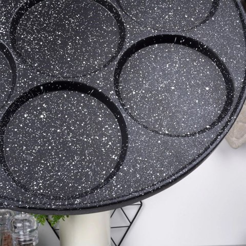 Patelnia do Jajek Granitowa 7 Otworów 26 cm VILDE Black&Wood Indukcja