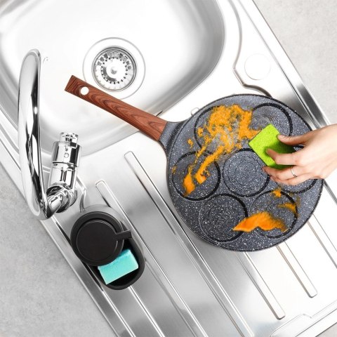 Patelnia do Jajek Granitowa 7 Otworów 26 cm VILDE Black&Wood Indukcja