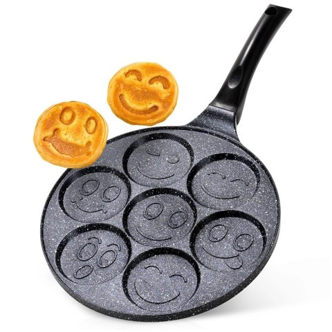 Patelnia do Jajek Granitowa 7 Otworów 26 cm VILDE Nieprzywierająca Buźki