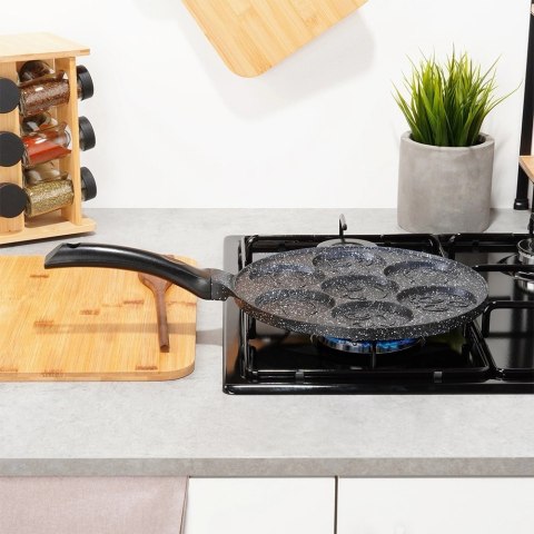 Patelnia do Jajek Granitowa 7 Otworów 26 cm VILDE Nieprzywierająca Buźki