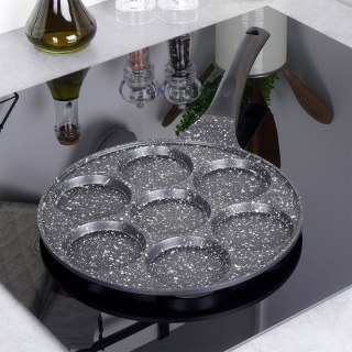 Patelnia do Jajek Placków Granitowa 7 Otworów Nieprzywierająca ORION 27 cm
