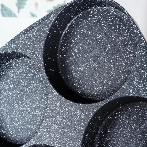 Patelnia do Jajek Placków Pancakes Granitowa 4 Otwory Solidna VILDE 19x19 cm