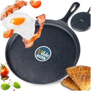 Patelnia do Naleśników Placków Pizzy Tortilli Żeliwna Solidna ORION 26 cm