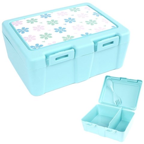 Pojemnik Lunchbox Dzielony Zestaw Sztućce 1 L ORION z Klipsami 18 x 14 cm