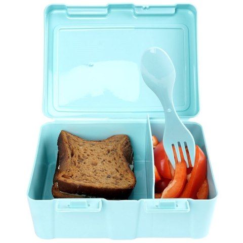 Pojemnik Lunchbox Dzielony Zestaw Sztućce 1 L ORION z Klipsami 18 x 14 cm