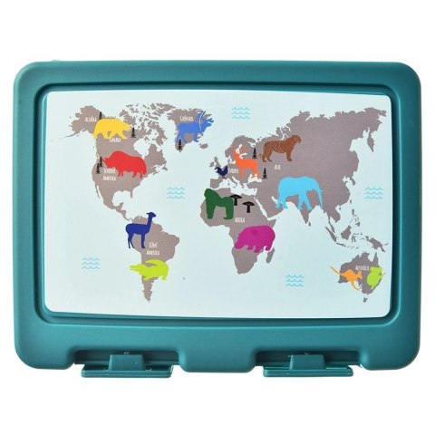 Pojemnik Lunchbox Dzielony Zestaw Sztućce 1 L ORION z Klipsami 18 x 14 cm