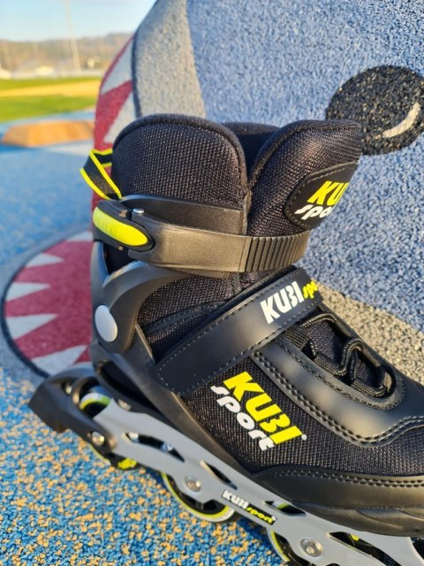 Rolki Damskie Męskie Czarne Kauczukowe Solidne z Hamulcem KUBISPORT roz. 39