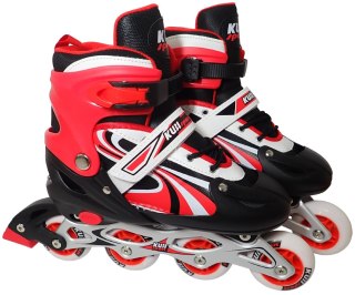 Rolki dla Dzieci Dziecięce Regulowane Czerwone Solidne KUBISPORT r. 31-24