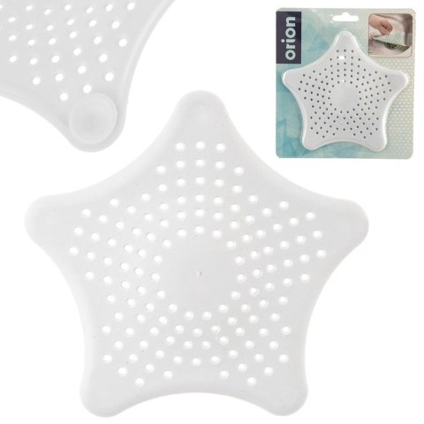 Sitko do Zlewu Gwiazda Białe z Przyssawkami Duże 16 cm Łazienka ORION