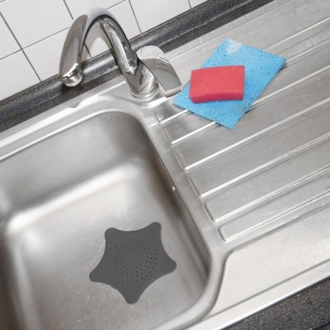 Sitko do Zlewu Gwiazda Szare z Przyssawkami Duże 16 cm Łazienka ORION