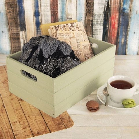 Skrzynka Drewniana Zielona Duża Ozdobna Przechowywanie 31 x 21 cm ORION