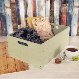 Skrzynka Drewniana Zielona MEGA DUŻA 36 x 26 x 15 cm Ozdobna ORION