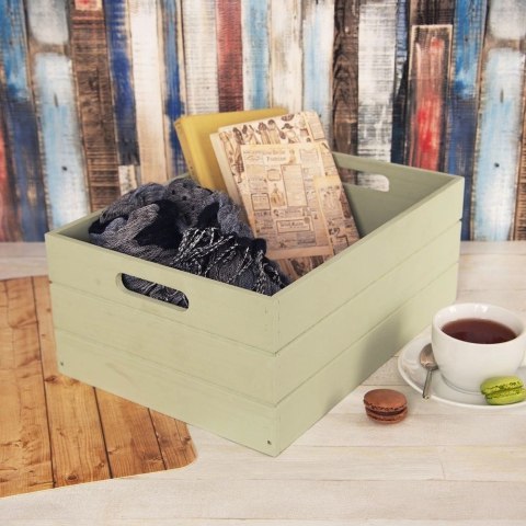 Skrzynka Drewniana Zielona MEGA DUŻA 36 x 26 x 15 cm Ozdobna ORION