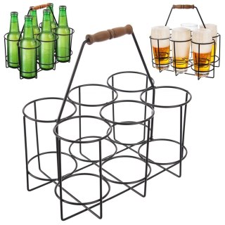 Skrzynka na Butelki Metalowa RADKA 6 Przegródek Uchwyt ORION