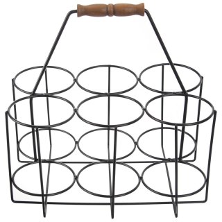 Skrzynka na Butelki Metalowa RADKA 6 Przegródek Uchwyt ORION