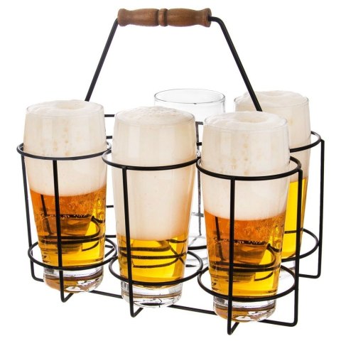 Skrzynka na Butelki Metalowa RADKA 6 Przegródek Uchwyt ORION