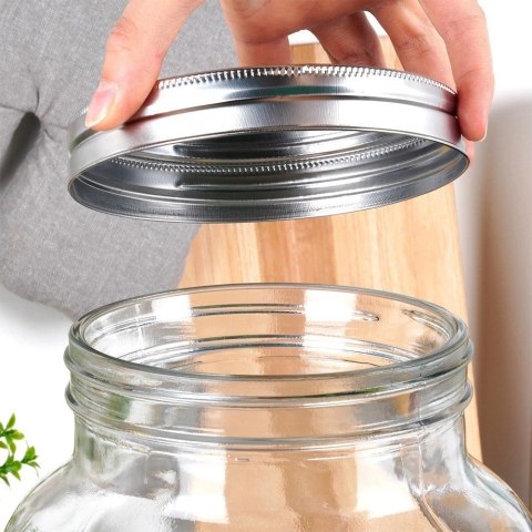 Słój Dozownik do Napojów z Kranikiem Srebrnym Stojakiem Szklany VILDE 6,2 L