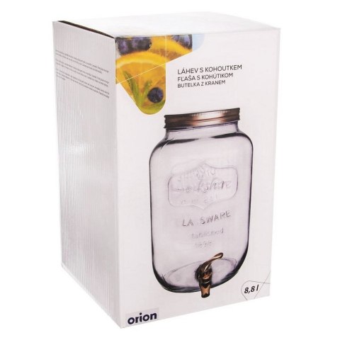 Słój Dozownik do Napojów z Kranikiem Szklany Zamykany Solidny ORION 8,8 l