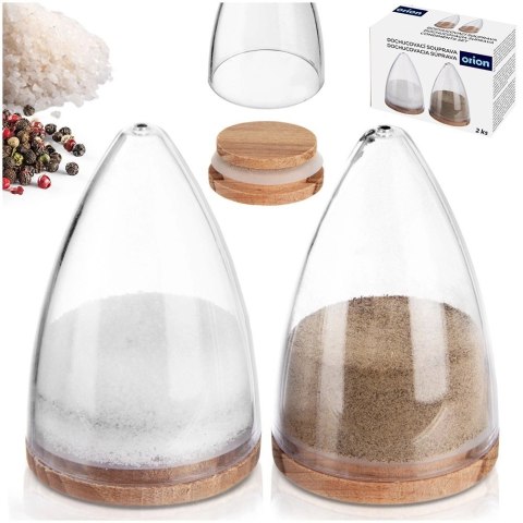 Solniczka Pieprzniczka 2 szt. Stożkowa Bukowe Drewno 8 cm ORION