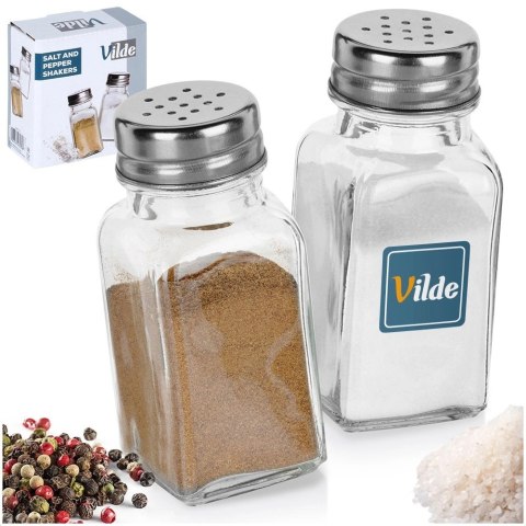 Solniczka Pieprzniczka Szklana Metalowa Zakrętka 80 ml 9,5 cm VILDE