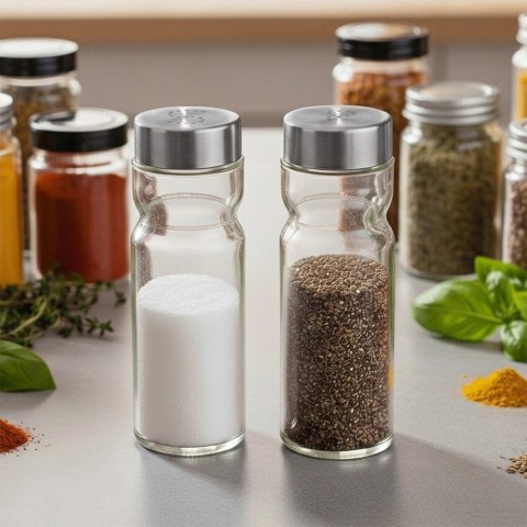 Solniczka i pieprzniczka szklana 170 ml 2 szt.