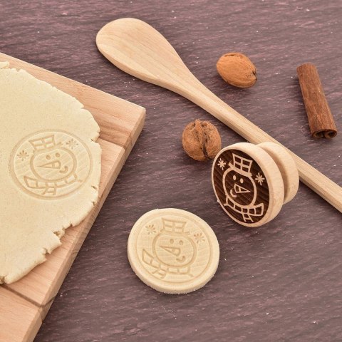 Stempel do Ciastek Drewniany Bałwan Pierników Dekoracja 5,5 cm ORION