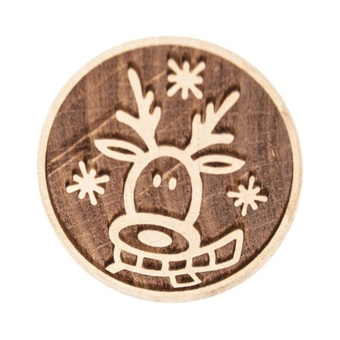 Stempel do Ciastek Drewniany Renifer Pierników Dekoracja 5,5 cm ORION