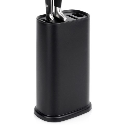 Stojak na Noże Czarny z Przegródkami 21 cm Antypoślizgowy EH