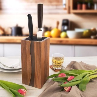 Stojak na Noże Drewniany Ozdobny Dekoracyjny ORION 11 x 23 x 23,5 cm