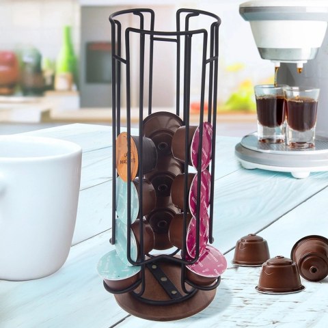 Stojak Obrotowy na Kapsułki Dolce Gusto Czarny RADKA 33,5 cm ORION