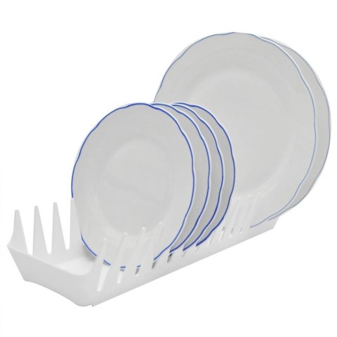 Stojak Ociekacz na 15 Talerzy Plastikowy Biały Organizer 39 cm ORION