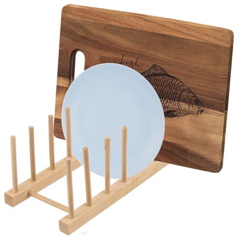 Stojak Organizer na Pokrywki Talerze Drewniany 8 szt. 35,5 cm ORION