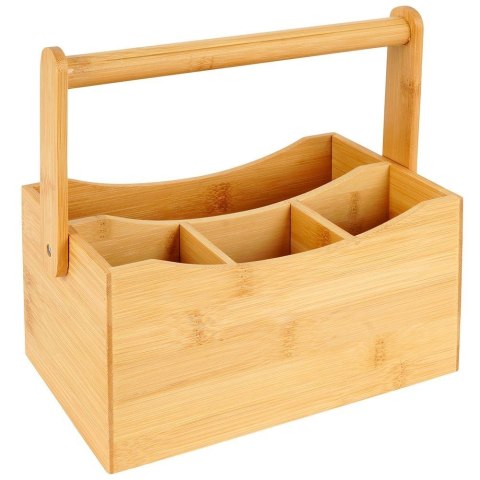 Stojak Organizer na Sztućce Sosy Przyprawy Drewniany Stołowy ORION 22x14 cm