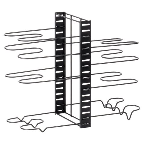 Stojak Oryganizer na Garnki Patelnie Pokrywki Metalowy Czarny ORION 2w1