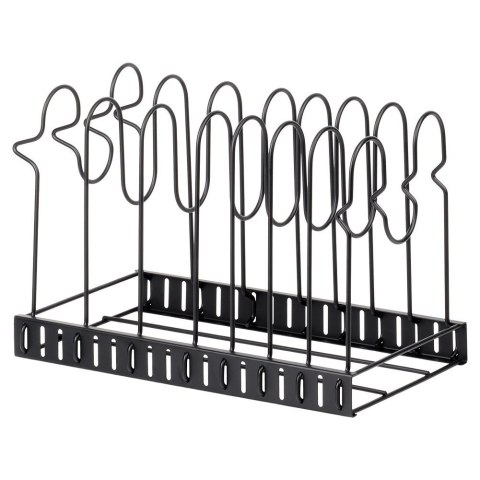 Stojak Oryganizer na Garnki Patelnie Pokrywki Metalowy Czarny ORION 2w1